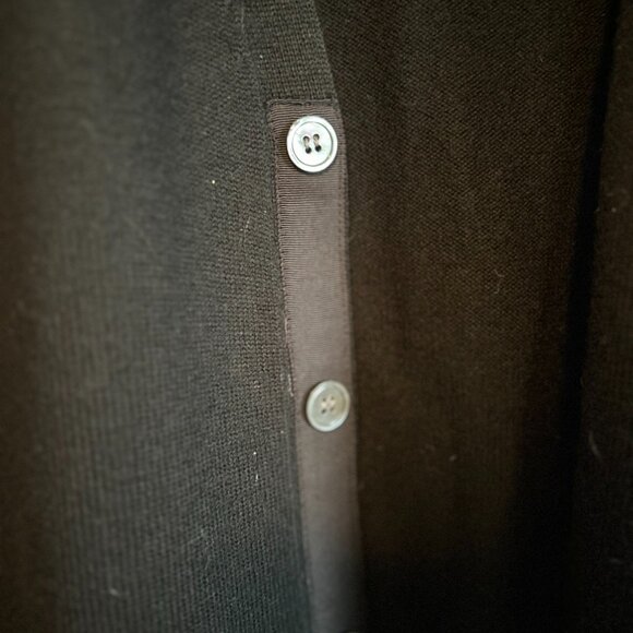 Viyella Merino Wool Button Front Cardigan - Black - XL - Picture 5 of 8